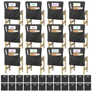 24 PCS Chair Pockets for Classrooms, 17"x15.7" Student Chair Organizers for Seating and Storage, Durable Seat Sacks for K-2, School and Home Use (Black, Small) 24 PCS Chair Pockets for Classrooms, 17"x15.7" Student Chair Organizers for Seating and Storage, Durable Seat Sacks for K-2, School and Home Use (Black, Small)