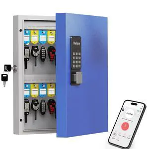 32 Key Lock Box Wall Mount, Smart Key Cabinet with Keypad for Office | Key Lockbox use Bluetooth App, Custom & One Time Password, WiFi Unlock (Bridge Not Included), Key Holder for School, Home 32 Key Lock Box Wall Mount, Smart Key Cabinet with Keypad for Office | Key Lockbox use Bluetooth App, Custom & One Time Password, WiFi Unlock (Bridge Not Included), Key Holder for School, Home