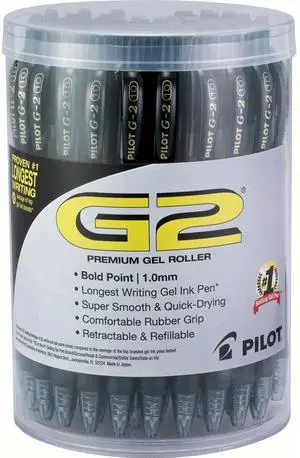 G2 Premium Gel Pens, Black Pens, Bold Point 1 mm, Black Ink, Tub of 48 G2 Premium Gel Pens, Black Pens, Bold Point 1 mm, Black Ink, Tub of 48