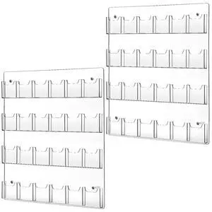 Acrylic Brochure Pamphlet Holder Brochure Display Stand Business Tri Fold Multi Slot Holder Rack Wall Mount Clear Pocket Space Saver for Flyer Literature Menu Advertise(2 Pieces) Acrylic Brochure Pamphlet Holder Brochure Display Stand Business Tri Fold Multi Slot Holder Rack Wall Mount Clear Pocket Space Saver for Flyer Literature Menu Advertise(2 Pieces)
