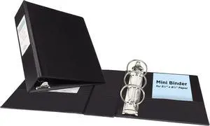 Mini Binder 2 Inch Round Rings Black | 5.5 x 8.5 Inch | Holds 375 Sheets | With Interior Pockets | Pack of 6 Mini Binder 2 Inch Round Rings Black | 5.5 x 8.5 Inch | Holds 375 Sheets | With Interior Pockets | Pack of 6
