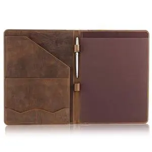 Leather Portfolio Professional Organizer Padfolio Resume Folder with Luxury Pen - Leather Binder Portfolio Writing Pad with Business Card Holder - Portfolio Folder for Men & Women Leather Portfolio Professional Organizer Padfolio Resume Folder with Luxury Pen - Leather Binder Portfolio Writing Pad with Business Card Holder - Portfolio Folder for Men & Women