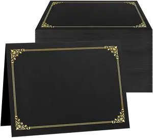 Certificate Holders, 100 Packs Black Diploma Holders, Certificate Covers with Gold Foil Border for Letter Size 8.5 x 11 Certificate Paper, Cardstock, Award, Graduation, Documents Certificate Holders, 100 Packs Black Diploma Holders, Certificate Covers with Gold Foil Border for Letter Size 8.5 x 11 Certificate Paper, Cardstock, Award, Graduation, Documents