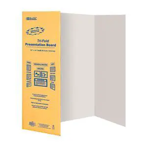 White Tri-Fold Poster Board, 28 x 40 in, 30-Case | white tri-fold corrugated poster board, opens into three panels and stands on its own White Tri-Fold Poster Board, 28 x 40 in, 30-Case | white tri-fold corrugated poster board, opens into three panels and stands on its own