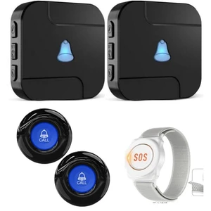 Wi-Fi Wireless Caregiver Pager Call Button for Elderly at Home, APP Emergency Alert Fall Help System for Seniors, Patients/Disabled Monitoring at Home Wi-Fi Wireless Caregiver Pager Call Button for Elderly at Home, APP Emergency Alert Fall Help System for Seniors, Patients/Disabled Monitoring at Home