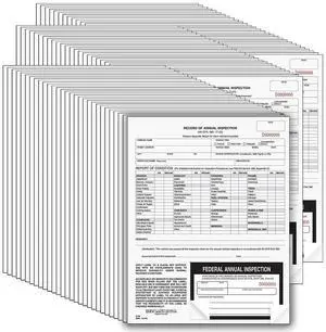 J. J. Keller 100-Pack, Record of Annual Inspection Form with Inspection Label, 2-Ply Carbonless Form, DOT Compliant J. J. Keller 100-Pack, Record of Annual Inspection Form with Inspection Label, 2-Ply Carbonless Form, DOT Compliant