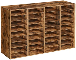 Wooden Literature Organizer, 36-Slot Mail Sorters, Removable Classroom Mailbox, Student Mailboxes for Classroom, Paper Storage Organizer, for Home, Office, Classroom, Rustic Brown FG36WF01 Wooden Literature Organizer, 36-Slot Mail Sorters, Removable Classroom Mailbox, Student Mailboxes for Classroom, Paper Storage Organizer, for Home, Office, Classroom, Rustic Brown FG36WF01
