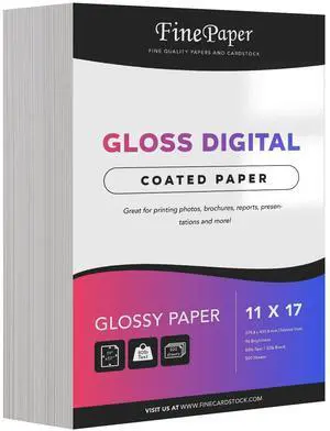 Gloss Digital Paper Perfect for Color Laser Printing, Design Proposals, Flyers, Brochures | 11 x 17 | Glossy 80lb Text (32lb Bond) | 96 Bright | Acid Free, Coated Finish | 500 Sheets per Pack Gloss Digital Paper Perfect for Color Laser Printing, Design Proposals, Flyers, Brochures | 11 x 17 | Glossy 80lb Text (32lb Bond) | 96 Bright | Acid Free, Coated Finish | 500 Sheets per Pack