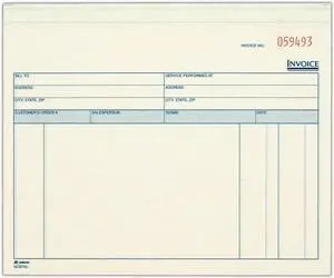 Invoice for Services Unit Sets, 7.44 x 8.5 Inches, 3-Part, Carbonless, White/Canary/Pink, 50(Count)(Pack of 8) Invoice for Services Unit Sets, 7.44 x 8.5 Inches, 3-Part, Carbonless, White/Canary/Pink, 50(Count)(Pack of 8)
