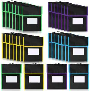 32 Pcs Medium Book Pouches for Classroom, Nylon Black Reading Book Bags for Student with Clear Name Tag, 10" x 12", Pocket on Handle Chair Pockets for Classroom Students School Home 32 Pcs Medium Book Pouches for Classroom, Nylon Black Reading Book Bags for Student with Clear Name Tag, 10" x 12", Pocket on Handle Chair Pockets for Classroom Students School Home