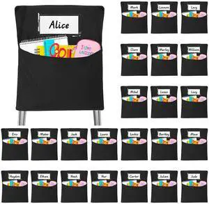 Classrooms Chair Pockets, 24 PCS Sturdy 18"x20" Chair Bags for Classroom Chairback Pockets with Name Tags Storage for Supplies Classroom Organization Fits Most Student Chairs K-2 Teacher Essentials Classrooms Chair Pockets, 24 PCS Sturdy 18"x20" Chair Bags for Classroom Chairback Pockets with Name Tags Storage for Supplies Classroom Organization Fits Most Student Chairs K-2 Teacher Essentials