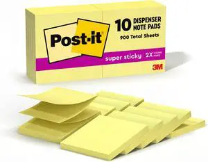 Super Sticky Pop-up Notes, 3x3 in, 10 Pads, 2X The Sticking Power, Canary Yellow, Recyclable (R330-10SSCY) (Pack of 12) Super Sticky Pop-up Notes, 3x3 in, 10 Pads, 2X The Sticking Power, Canary Yellow, Recyclable (R330-10SSCY) (Pack of 12)