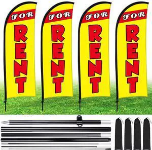 4 Sets FOR RENT Feather Flag Kit 7ft FOR RENT Flag Banner Bulk with Pole Ground Spike and Portable Bag for Estate Flags Business Advertising Outside Ground (7ft,Yellow) 4 Sets FOR RENT Feather Flag Kit 7ft FOR RENT Flag Banner Bulk with Pole Ground Spike and Portable Bag for Estate Flags Business Advertising Outside Ground (7ft,Yellow)