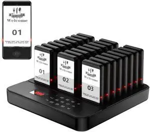 Restaurant Pager,Pagers for Restaurants 24 Guest Pagers,Buzzers Social Distancing, 98 Chanels with Vibration, Flashing and Buzzer for Food Truck, Restaurant, Food Court Restaurant Pager,Pagers for Restaurants 24 Guest Pagers,Buzzers Social Distancing, 98 Chanels with Vibration, Flashing and Buzzer for Food Truck, Restaurant, Food Court