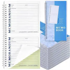 10 Pack Memorandum Book Carbon Copy Notebook Carbonless Two-part Duplicate Memorandum Forms Book Tear off Phone Message Pads for Office School Home 10 Pack Memorandum Book Carbon Copy Notebook Carbonless Two-part Duplicate Memorandum Forms Book Tear off Phone Message Pads for Office School Home