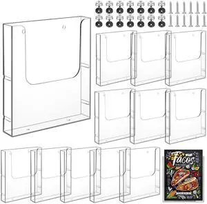 12 Pcs Acrylic Brochure Holder 8.5 x 11 Inches Wall Mount Flyer Holder Plastic Slat Wall Display Single Pocket Box for Magazines Poster Papers Files Menu Pamphlet Literature Documents 12 Pcs Acrylic Brochure Holder 8.5 x 11 Inches Wall Mount Flyer Holder Plastic Slat Wall Display Single Pocket Box for Magazines Poster Papers Files Menu Pamphlet Literature Documents