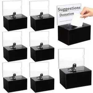 Acrylic Donation Box with Lock and Sign Holder Tip Jar Raffle Ticket Box Clear Ballot Boxes for Fundraising Voting Suggestion Collection School 6.1 x 4.3 x 3.8 Inch Acrylic Donation Box with Lock and Sign Holder Tip Jar Raffle Ticket Box Clear Ballot Boxes for Fundraising Voting Suggestion Collection School 6.1 x 4.3 x 3.8 Inch