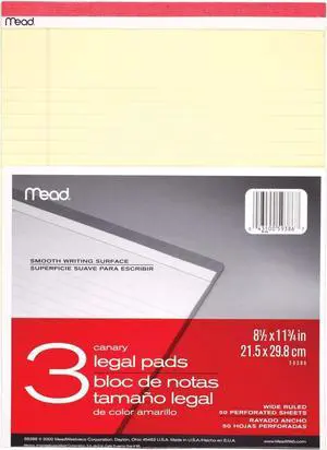 Legal Pads, Wide Ruled Paper, 8-1/2" x 11-3/4", 50 Sheets, Memo, Note, Steno Pads, (59386) 3 count (Pack of 6) Legal Pads, Wide Ruled Paper, 8-1/2" x 11-3/4", 50 Sheets, Memo, Note, Steno Pads, (59386) 3 count (Pack of 6)