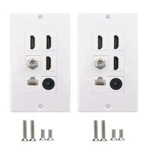 HDMI Optical Audio Wall Plate Fiber Toslink Wallplate 2 Pack HDMI CAT6 Ethernet Coax TV F Type Keystone Jack HDMI Optical Audio Wall Plate Fiber Toslink Wallplate 2 Pack HDMI CAT6 Ethernet Coax TV F Type Keystone Jack