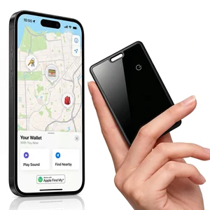 Wallet Tracker Card for Apple Find My (iOS Only) 0.1in Ultra-Thin Bluetooth Smart Card Tracker 10+ Year Battery IP67 Waterproof GPS Tracker Item Finder for Keys, Bags, Passport, Luggage Wallet Tracker Card for Apple Find My (iOS Only) 0.1in Ultra-Thin Bluetooth Smart Card Tracker 10+ Year Battery IP67 Waterproof GPS Tracker Item Finder for Keys, Bags, Passport, Luggage