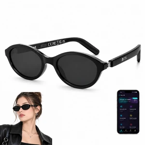 AI Glasses for Women with Thin Temples Cat Eye Smart Sunglasses Real-Time Translation - 160+ Languages, Open-Ear Audio Lightweight Bluetooth Glasses for Travel, Business - Black AI Glasses for Women with Thin Temples Cat Eye Smart Sunglasses Real-Time Translation - 160+ Languages, Open-Ear Audio Lightweight Bluetooth Glasses for Travel, Business - Black