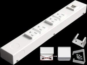 12 Hardwired Power Strip (NO Power Cord), 4-Outlet (NOT Tamper Resistant) NO EARS (without Mounting Tabs on Both Ends); 15A (NOT 20Amp); USB (2 x Type A); White 12 Hardwired Power Strip (NO Power Cord), 4-Outlet (NOT Tamper Resistant) NO EARS (without Mounting Tabs on Both Ends); 15A (NOT 20Amp); USB (2 x Type A); White