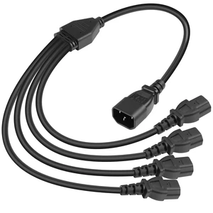 60cm UPS Server IEC 320 C14 to 4X IEC 320 C13 Y Splitter Extension Power Cable (1 to 4) 60cm UPS Server IEC 320 C14 to 4X IEC 320 C13 Y Splitter Extension Power Cable (1 to 4)
