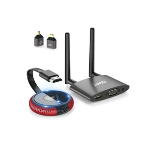 Wireless HDMI Transmitter Receiver 4K- 5.8G Multiple Extender Transmission Stable Video & Movie, Plug & Play, Support HDMI & VGA Dual Screens, Wireless Laptop to TV 165FT/50M Wireless HDMI Transmitter Receiver 4K- 5.8G Multiple Extender Transmission Stable Video & Movie, Plug & Play, Support HDMI & VGA Dual Screens, Wireless Laptop to TV 165FT/50M