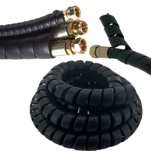 Spiral Wrap Cable Protector Pre-Cut Lengths - Safe Hose Protector to Avoid Wear and Extend Life for Hydraulic Pneumatic Hoses (2" OD x 10') Spiral Wrap Cable Protector Pre-Cut Lengths - Safe Hose Protector to Avoid Wear and Extend Life for Hydraulic Pneumatic Hoses (2" OD x 10')