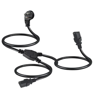 Computer Power Cord Splitter, 3FT Flat Plug NEMA 5-15P to 2X IEC60320 C13 Female 2 Ways Outlet AC Power Cord, SJT 16AWG Universal Laptop 3 Prong Power Cable, Spliiter for Monitor/TV/Printer Computer Power Cord Splitter, 3FT Flat Plug NEMA 5-15P to 2X IEC60320 C13 Female 2 Ways Outlet AC Power Cord, SJT 16AWG Universal Laptop 3 Prong Power Cable, Spliiter for Monitor/TV/Printer