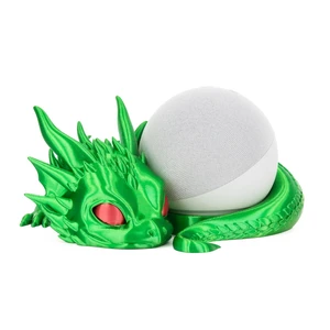 Dragon Stand for Echo Dot 4th/5th Gen, Green Yellow 3D Printed, Desktop Speakers Holder, Made in USA Dragon Stand for Echo Dot 4th/5th Gen, Green Yellow 3D Printed, Desktop Speakers Holder, Made in USA