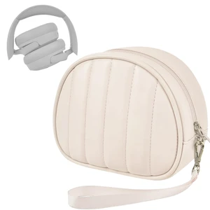 Soft-Touch Headphone Case for Sony, for JBL and for BERIBES-White Silky Microfiber and Thick Padded Divider Cushion Foldable Headsets; Cable Pocket Keeps Chargers Organized,Case Only Soft-Touch Headphone Case for Sony, for JBL and for BERIBES-White Silky Microfiber and Thick Padded Divider Cushion Foldable Headsets; Cable Pocket Keeps Chargers Organized,Case Only