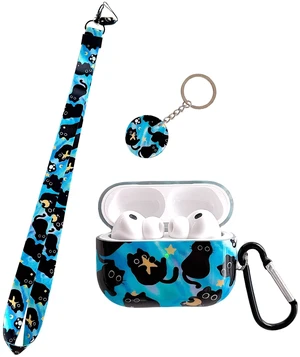 Cute Cat Design Air Pod Pro 3 Generation Case2025 with Cat Lanyard KeychainUnique IMD Process TPU Soft Pro 3 Case Cute Cat Design Air Pod Pro 3 Generation Case2025 with Cat Lanyard KeychainUnique IMD Process TPU Soft Pro 3 Case