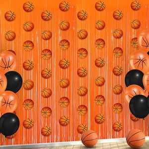 10 Pcs Basketball Party Decorations Backdrop 2 Pcs Orange 3.3 x 6.6 ft Tinsel Foil Fringe Curtain, 8 Pcs Basketball Party Banner Garland, Sports Themed Birthday Decor 10 Pcs Basketball Party Decorations Backdrop 2 Pcs Orange 3.3 x 6.6 ft Tinsel Foil Fringe Curtain, 8 Pcs Basketball Party Banner Garland, Sports Themed Birthday Decor