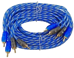 RTR174 17 Foot 4 Channel Twisted RCA Cable Pair, 100% Copper Split Pin Connectors, Oxygen Free, Noise Rejection, Color Coded Channels, High Grade Audiophile Interconnect, Triple Shielded RTR174 17 Foot 4 Channel Twisted RCA Cable Pair, 100% Copper Split Pin Connectors, Oxygen Free, Noise Rejection, Color Coded Channels, High Grade Audiophile Interconnect, Triple Shielded