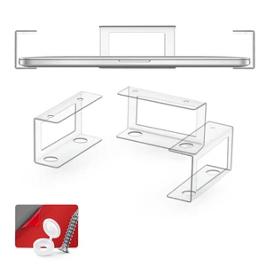 Transparent Under Desk Laptop Holder Mount with Adhesive & Screw in, Devices Upto 1.8" Thick for Laptops, Macbooks, Surface, Cable Box, Routers, Keyboard, Modems, Network Switch & More Transparent Under Desk Laptop Holder Mount with Adhesive & Screw in, Devices Upto 1.8" Thick for Laptops, Macbooks, Surface, Cable Box, Routers, Keyboard, Modems, Network Switch & More
