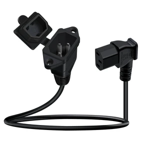 90 Degree C13 to C14 Panel Mount Power Cable with Waterproof Cover 10A 250V IEC C13 to C14 Power Extension Cord for Computer, Monitor, PDU (90 Degree Black, 1 m/3.2ft) 90 Degree C13 to C14 Panel Mount Power Cable with Waterproof Cover 10A 250V IEC C13 to C14 Power Extension Cord for Computer, Monitor, PDU (90 Degree Black, 1 m/3.2ft)