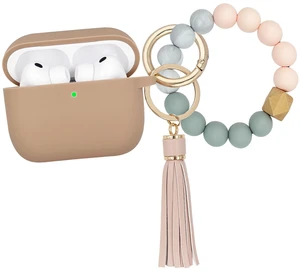Compatible with Airpods Pro Case Cover with Bracelet Keychain for Apple Airpod Pro Case (Milk Tea) Compatible with Airpods Pro Case Cover with Bracelet Keychain for Apple Airpod Pro Case (Milk Tea)