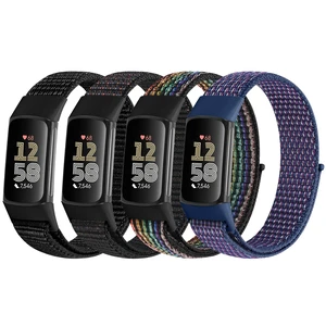 4 Pack Nylon Watch Bands Compatible with Fitbit Charge 6/Fitbit Charge 5, Adjustable Breathable Replacement Nylon Wristband Fitbit Charge 5 Charge 6 Sport Strap for Women Men 4 Pack Nylon Watch Bands Compatible with Fitbit Charge 6/Fitbit Charge 5, Adjustable Breathable Replacement Nylon Wristband Fitbit Charge 5 Charge 6 Sport Strap for Women Men