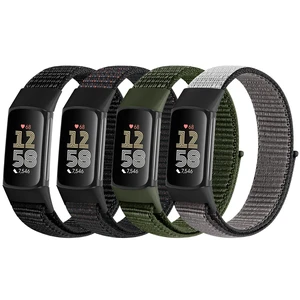 4 Pack Nylon Watch Bands Compatible with Fitbit Charge 6/Fitbit Charge 5, Adjustable Breathable Replacement Nylon Wristband Fitbit Charge 5 Charge 6 Sport Strap for Women Men 4 Pack Nylon Watch Bands Compatible with Fitbit Charge 6/Fitbit Charge 5, Adjustable Breathable Replacement Nylon Wristband Fitbit Charge 5 Charge 6 Sport Strap for Women Men
