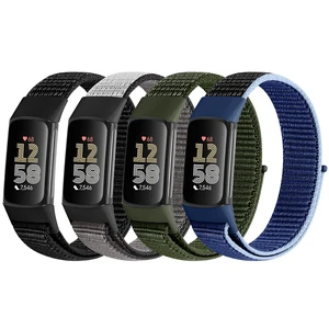 4 Pack Nylon Watch Bands Compatible with Fitbit Charge 6/Fitbit Charge 5, Adjustable Breathable Replacement Nylon Wristband Fitbit Charge 5 Charge 6 Sport Strap for Women Men 4 Pack Nylon Watch Bands Compatible with Fitbit Charge 6/Fitbit Charge 5, Adjustable Breathable Replacement Nylon Wristband Fitbit Charge 5 Charge 6 Sport Strap for Women Men
