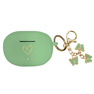 Compatible with Beats Studio Buds 2021, Soft Silicone Case with Gold Heart Pattern for Beats Studio Buds Case with Cute Butterfly Keychain for Girls Women (Matcha Green) Compatible with Beats Studio Buds 2021, Soft Silicone Case with Gold Heart Pattern for Beats Studio Buds Case with Cute Butterfly Keychain for Girls Women (Matcha Green)