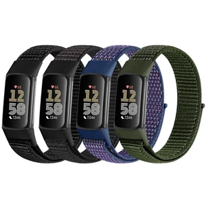 4 Pack Nylon Watch Bands Compatible with Fitbit Charge 6/Fitbit Charge 5, Adjustable Breathable Replacement Nylon Wristband Fitbit Charge 5 Charge 6 Sport Strap for Women Men 4 Pack Nylon Watch Bands Compatible with Fitbit Charge 6/Fitbit Charge 5, Adjustable Breathable Replacement Nylon Wristband Fitbit Charge 5 Charge 6 Sport Strap for Women Men