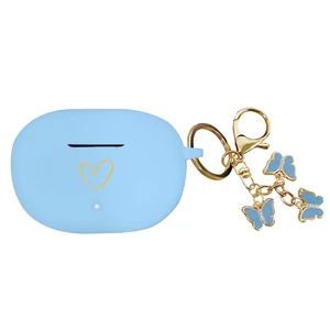 Compatible with Beats Studio Buds 2021, Soft Silicone Case with Gold Heart Pattern for Beats Studio Buds Case with Cute Butterfly Keychain for Girls Women (Sky Blue) Compatible with Beats Studio Buds 2021, Soft Silicone Case with Gold Heart Pattern for Beats Studio Buds Case with Cute Butterfly Keychain for Girls Women (Sky Blue)