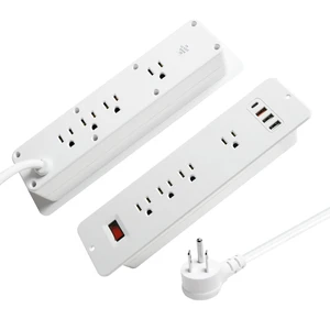 8 Outlets Dual Side USB C Recessed Power Strip Flush Mount Charging Station Built in Desk Multiple Power Socket for Furniture Cabinet Table Conference (White) 8 Outlets Dual Side USB C Recessed Power Strip Flush Mount Charging Station Built in Desk Multiple Power Socket for Furniture Cabinet Table Conference (White)