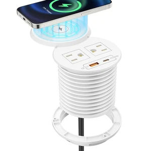 PD 20W USB C Desk Power Grommet with 15W Wireless Charger Cover, 3-1/8'' Recessed Power Strip with 18W USB A and 2 AC Outlets,Hidden Power Outlets with 6FT Cords for Office, Home, Conference(White) PD 20W USB C Desk Power Grommet with 15W Wireless Charger Cover, 3-1/8'' Recessed Power Strip with 18W USB A and 2 AC Outlets,Hidden Power Outlets with 6FT Cords for Office, Home, Conference(White)