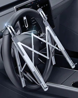 Steering Wheel Laptop Holder for Car SUV Pickup Truck Tesla -Silver Quality Alloy Made, Adjustable Foldable Portable Laptop Workstation for Vehicles & Desk, Tiktok Car Travel Essentials Steering Wheel Laptop Holder for Car SUV Pickup Truck Tesla -Silver Quality Alloy Made, Adjustable Foldable Portable Laptop Workstation for Vehicles & Desk, Tiktok Car Travel Essentials