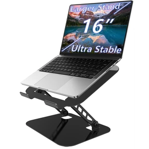 Adjustable Laptop Stand Computer Riser for Desk, Black Stable Metal Base, Height & Angle Adjustment, Ergonomic & Foldable, Heat Dissipation Design, Wide Compatibility Adjustable Laptop Stand Computer Riser for Desk, Black Stable Metal Base, Height & Angle Adjustment, Ergonomic & Foldable, Heat Dissipation Design, Wide Compatibility