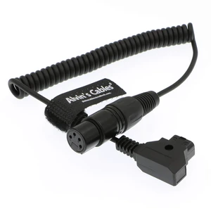 XLR 4 Pin Female to D Tap Coiled Power Cable for Practilite 602 DSLR Camcorder for Sony F55 SXS Camera XLR 4 Pin Female to D Tap Coiled Power Cable for Practilite 602 DSLR Camcorder for Sony F55 SXS Camera