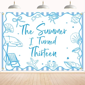 The Summer I Turned 13 Backdrop - Summer Tropical Teen Boy Bady Decor, Summer Beach 13th Birthday Party Decorations 7x5ft The Summer I Turned 13 Backdrop - Summer Tropical Teen Boy Bady Decor, Summer Beach 13th Birthday Party Decorations 7x5ft